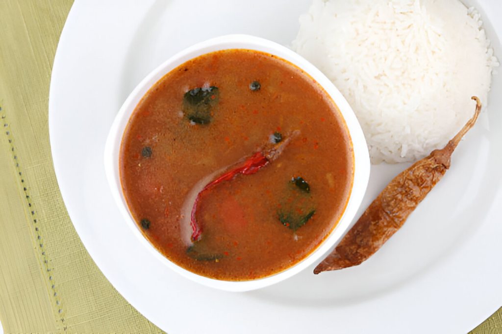 rasam with white rice