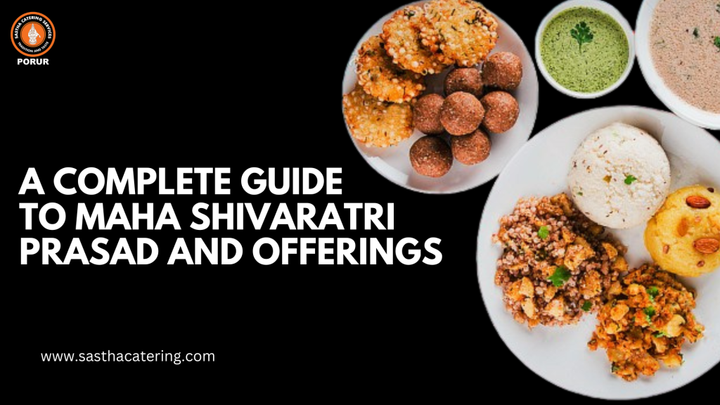 Maha Shivaratri Prasad Guide – Traditional vrat-friendly dishes like sabudana vada, sweets, and offerings on festive plates.